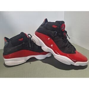 Air Jordan 6 Rings Black Red White Size 12 Men 322992-060 No Box - NM!